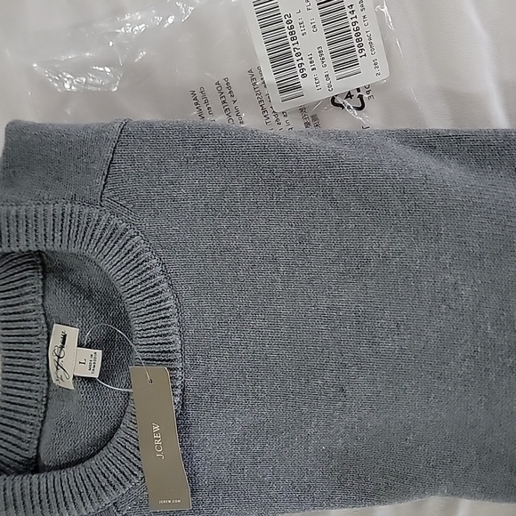 J. Crew Heritage cotton crewneck sweater in Heather steel gray Men's Large NWT - Picture 11 of 11